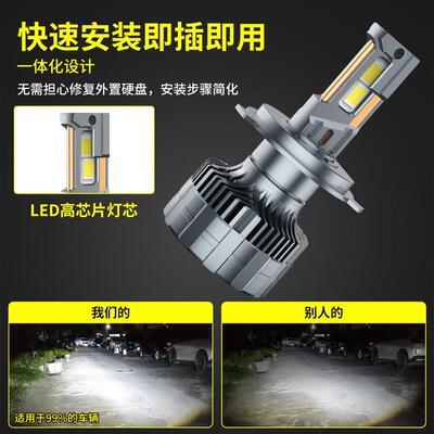 X1新H铜管汽车le超0d大灯h7亮4大功率解码直插式远近齐全光一体前