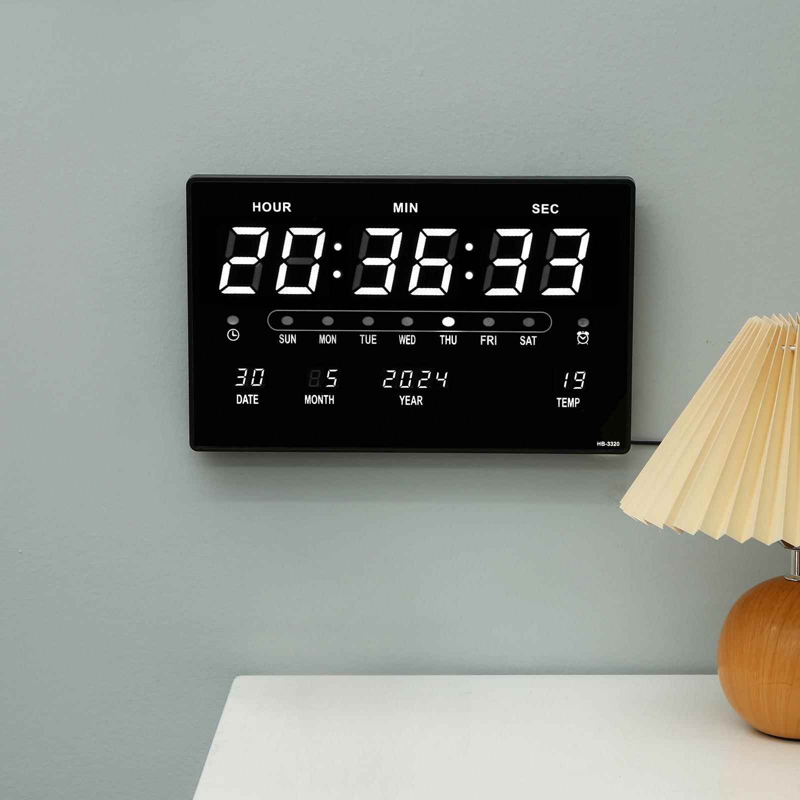跨境数码万年HB3320音历挂钟HB电330夜光静数字时钟创意L2ED大屏