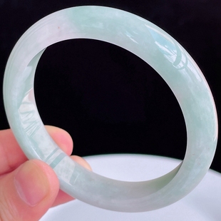 57圈好种水玉石天然翡翠正品 水润有种有色飘绿手镯50.07g