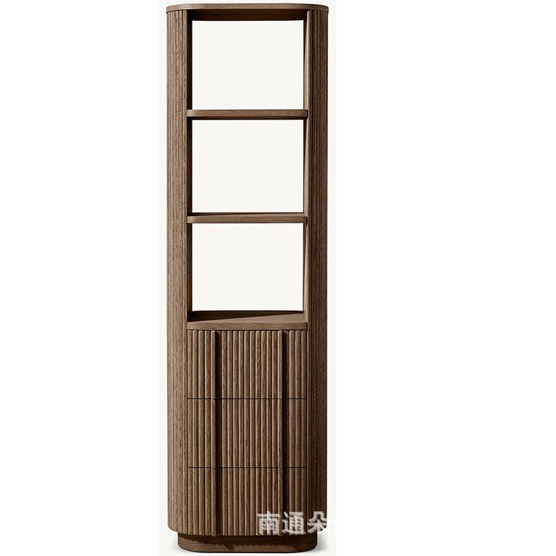 RH美式复古木制书柜现代简约高端储物展示小柜子家具