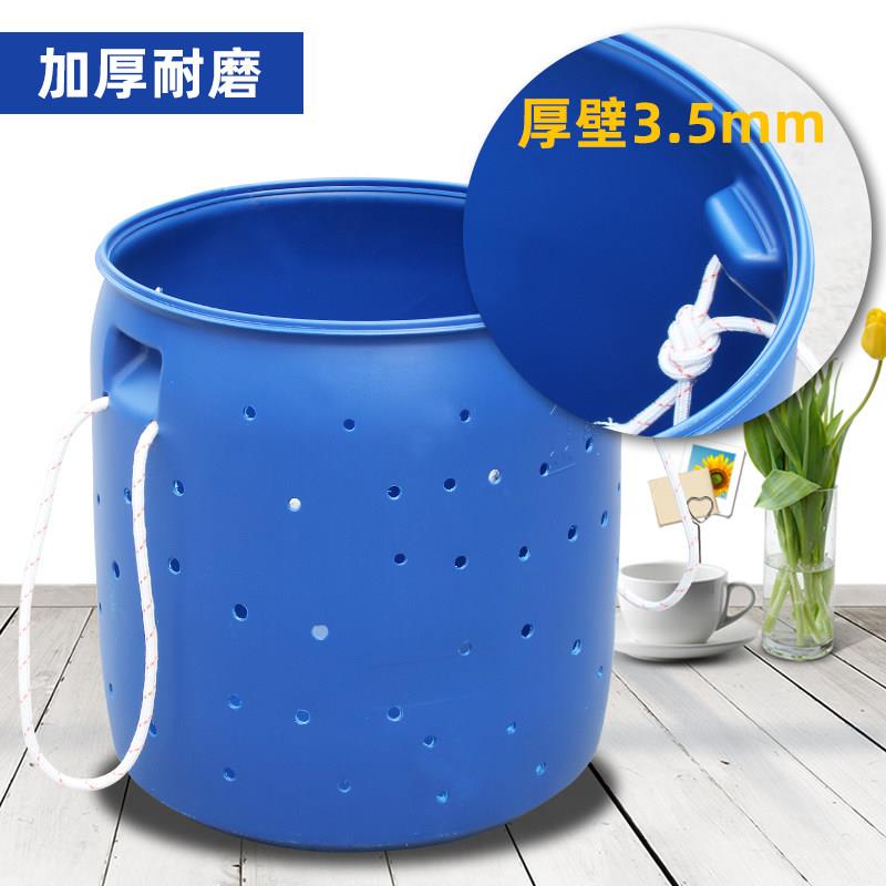 加厚铁箍半截桶105L口家用肥发堆酵储水塑料桶海鲜运输装鱼大桶