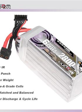 鹰氪CODDAR 2800MAH 6S 22.2V 110C航模四轴固定翼穿越机远航8寸
