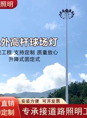 升降高杆灯厂家10米球场灯15米照明灯100W大功率18米广场路灯