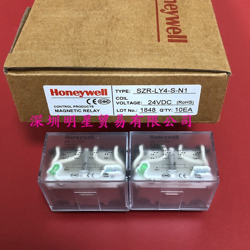 原装正品Honeywellhoneywell中间继电器SZR-LY4-S-N1DC24V假一罚