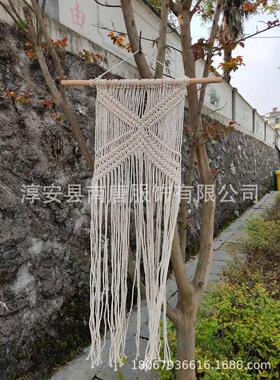 波西米亚手工编织棉绳挂毯定制北欧流苏家居墙壁挂装饰