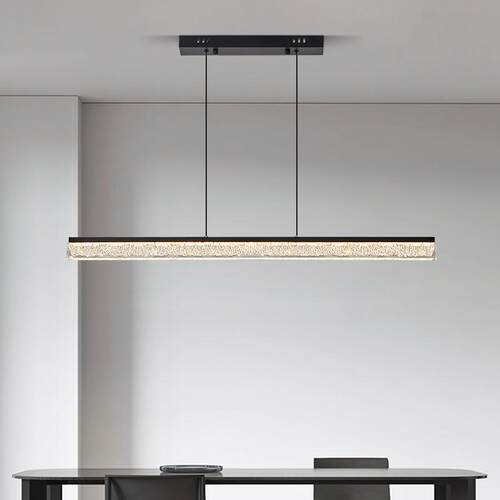 餐厅吊灯意式极简新款吧台岛台主灯高端轻奢护眼饭桌一字长条灯具