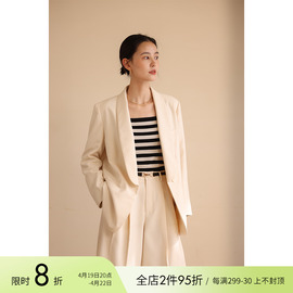 HeyDress青果领西装外套女春秋法式复古气质西服百搭高级通勤上衣