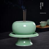 礼佛供具青瓷香炉线香炉供佛家用室内香薰炉供奉烧香炉大号檀香炉