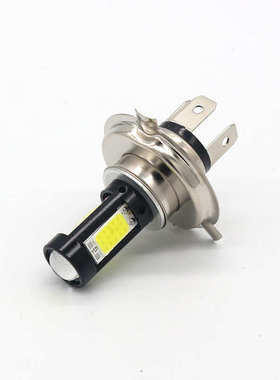 LED透镜摩托车大灯4COB超高亮P15D BA20D H4 led车灯电动车灯泡