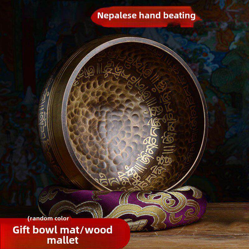 冥想梵文声音碗尼泊尔手工瑜伽冥想铜编钟碗满月声音治疗唱歌碗