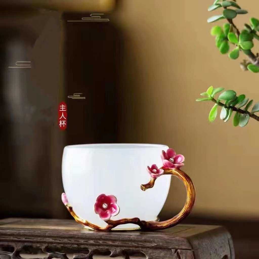 茶杯精致琉璃彩珐琅女士杯轻家用个人主人玉客厅杯子单个瓷功夫奢