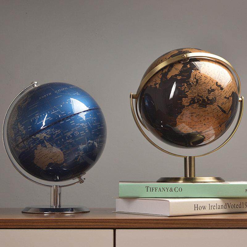 现代轻奢办公室高档地球仪摆件书桌酒柜电视柜书桌客厅书房装饰品