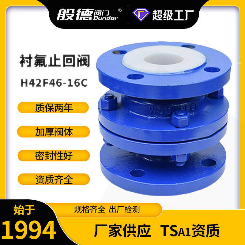 衬氟止回阀H41F46-10C铸钢法兰逆止阀单向阀升降腐蚀性化工管道阀