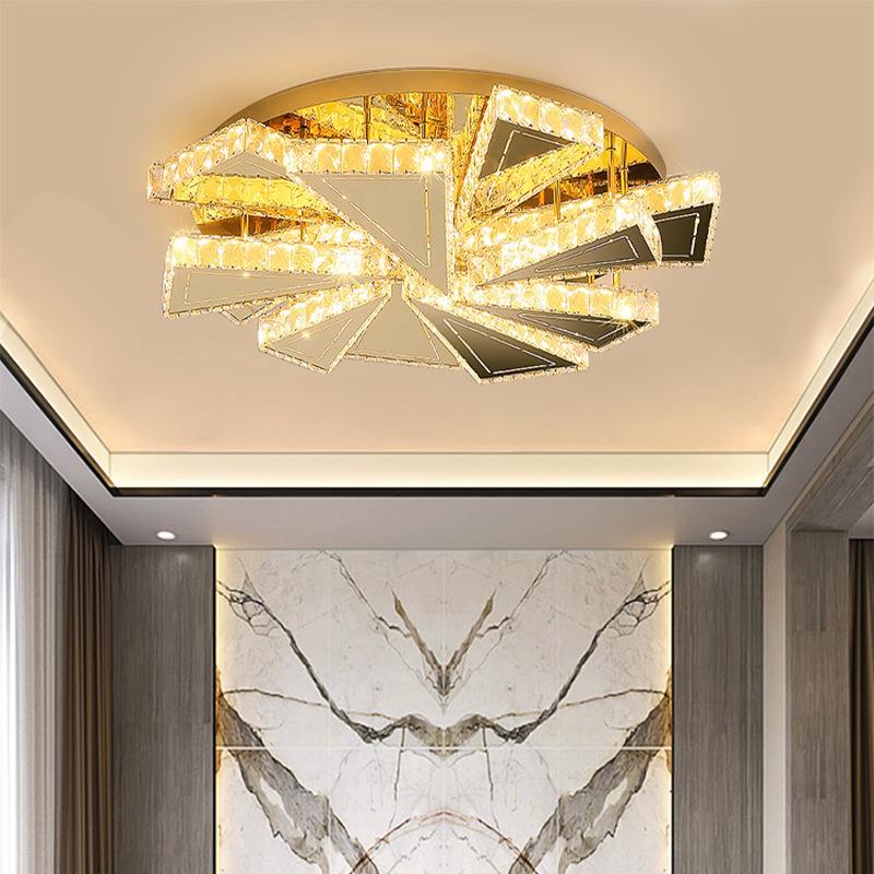 不规则轻奢客厅主灯水晶led吸顶灯几何形卧室灯设计师时尚房间灯