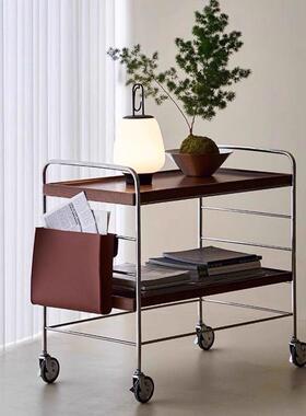 实木沙发边几小可移33665动带轮推小户型客厅茶几边柜角几收纳置