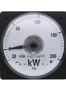 KDSI指针式功率表LS-110-20+200kW300/5A380V圆形开孔电表