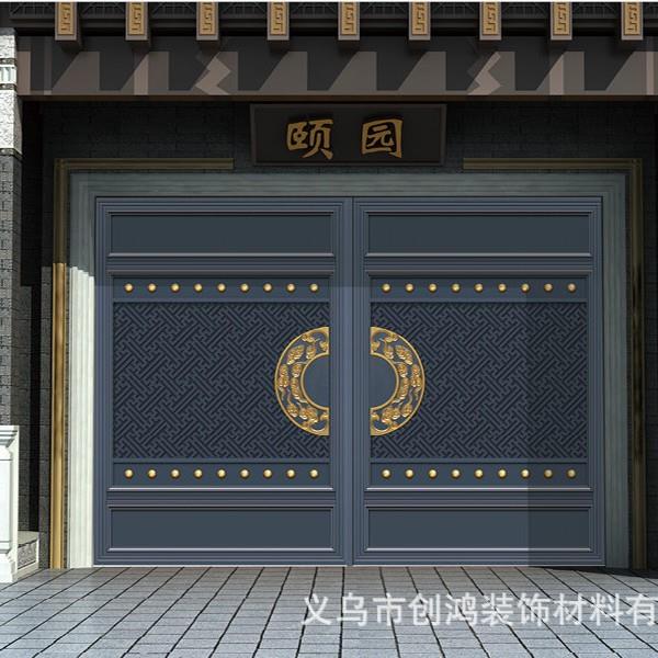 欧式艺术乡村中式铁艺电动围墙大门自动防盗别墅院子大门铝合金