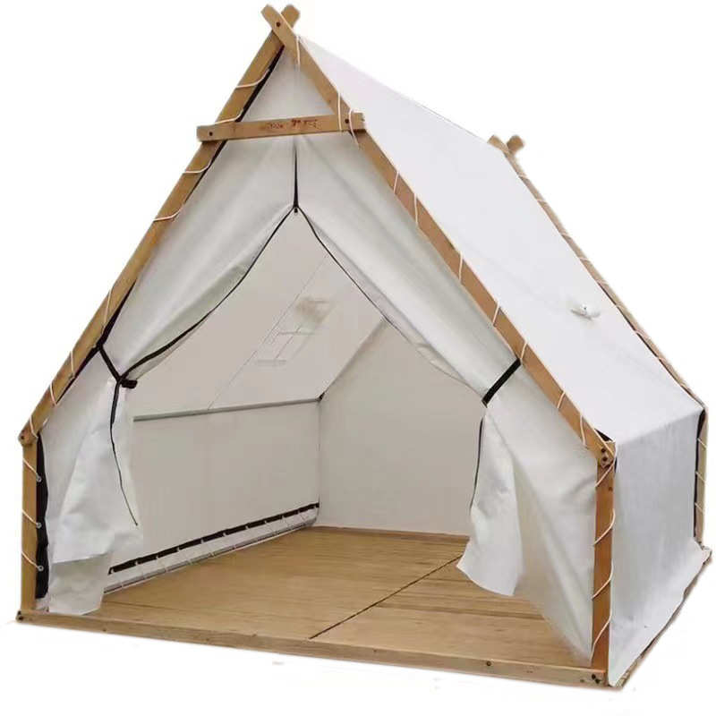 定制网红露营帐篷餐饮烧烤火锅景区民宿三角帐篷户外露营房型帐篷