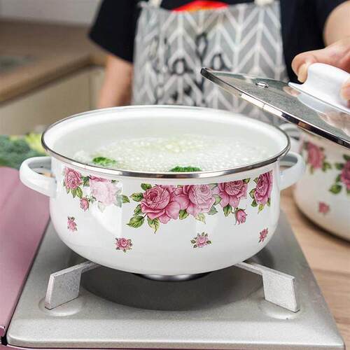 珐琅搪瓷锅大容量26cm汤锅电用家用双耳炖锅烧锅精品老上海搪瓷锅