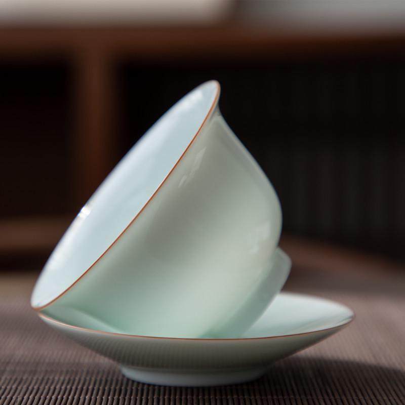 景德镇玉泥影青三才盖碗茶杯单个家用功夫茶具防烫薄胎泡茶碗盖杯,餐饮具,盖碗,淘宝优惠券,粉丝福利购,淘宝优惠卷