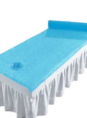 美容院一次性床单卷按摩加厚无纺布床垫床单无孔带洞防水防油蓝色