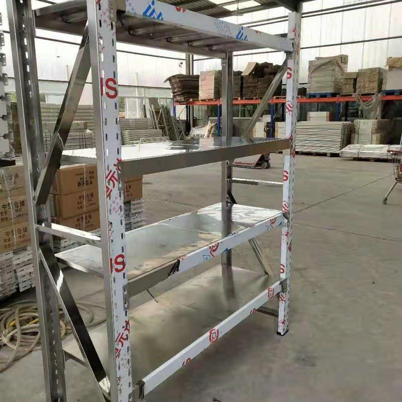 厨房不锈钢货架4层落地架子供应饭店酒店收置物架仓储货架