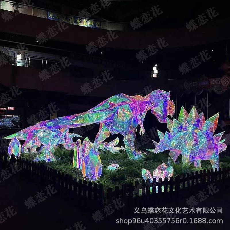新款亚克力材质美陈灯可定商场酒店景区炫彩镭射LED彩灯节庆装饰