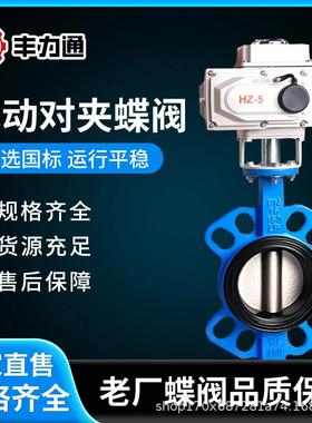 电动对夹蝶阀D971X-16Q球墨铸铁304板四氟胶乙丙胶调节型开关型