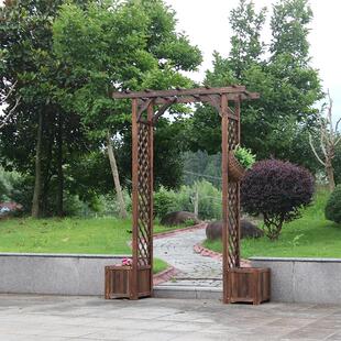 户外庭院碳化装防架腐栏实葡萄架木拱门花园饰门葡萄架网格爬藤花