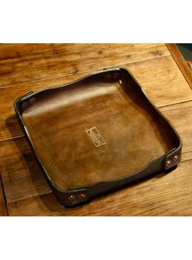 荒野之息复古头层植鞣养牛皮钥匙醒草手表干酒杯桌茶几置物收纳盘