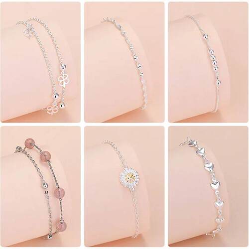 Lucky Bead Charm Bracelet For Women Chain Round Bangles Fash