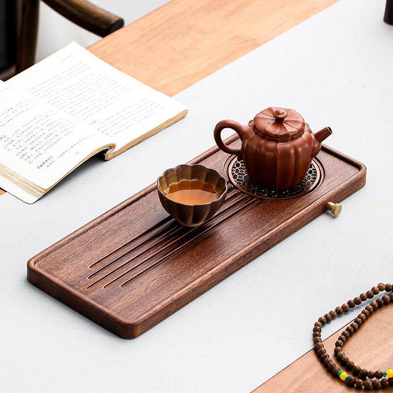 胡桃木茶盘实木整块平板家用简约干湿两用茶盘实木大小号茶台日式
