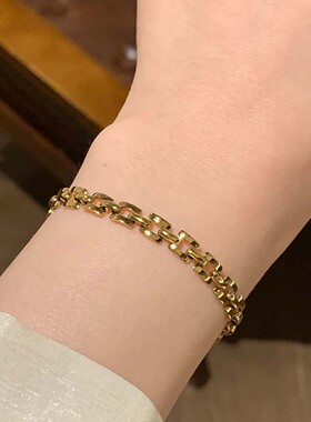 高级感经典百搭金色表带手錬女款手串手錬轻奢小众精致素炼1012d