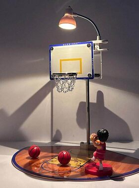 创意迷你篮球架送爱打篮球朋友礼物可投篮小夜灯NBA周边桌面摆件