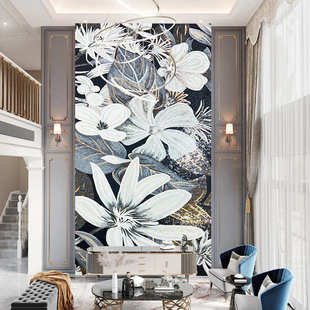 餐厅水晶玻璃装饰画百合花剪玄关背景墙画简约定制客厅拼图马赛克