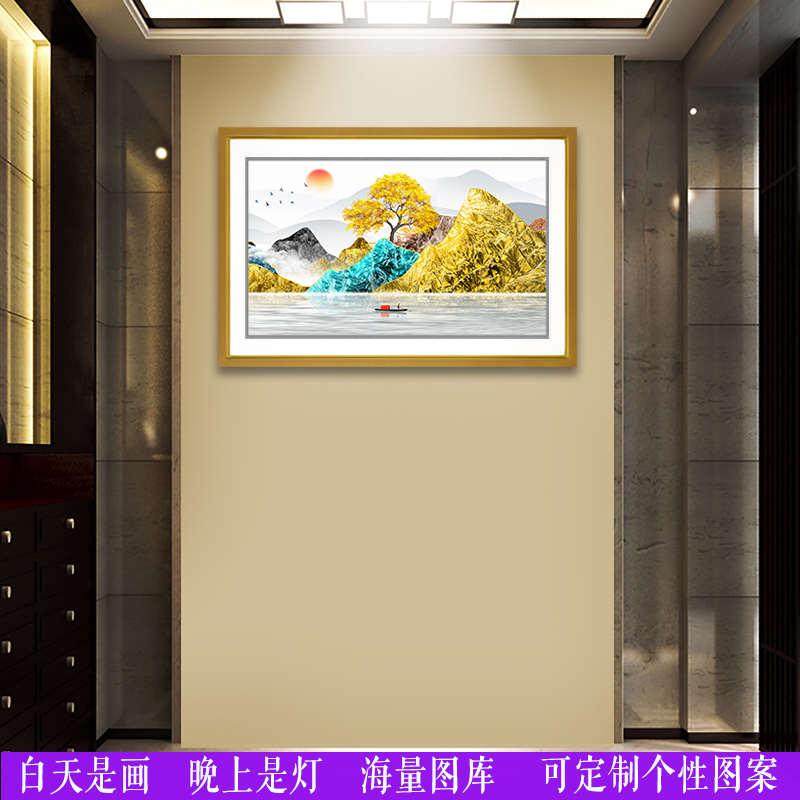 2024新款客厅床头玄关楼梯间壁灯财源广进山水现代简约过道壁画灯