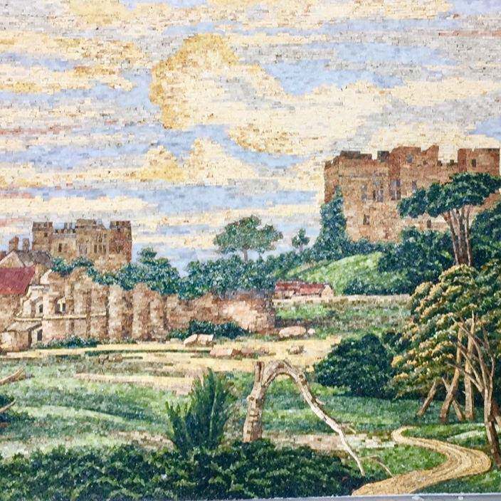 石材马赛克剪画壁画拼图天然大理石拼花地砖背景墙山水画拼画