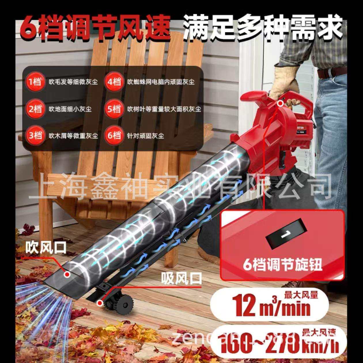 亚特YT6201电动吹风机大功率除尘机小型家用鼓风机吹落叶吹灰尘