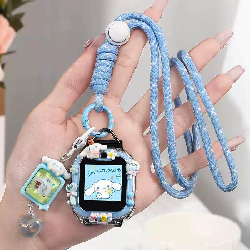 适用小天才W1923AC儿童电话手表D2表带Q1A挂脖子套保护壳挂绳吊坠