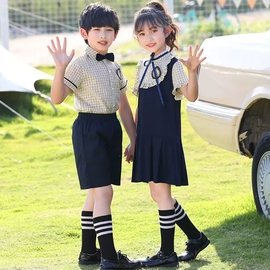 小学生校服夏装套装幼儿，园园服夏季衬衫2023儿童学院毕业班服