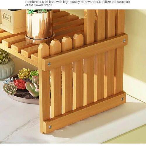 Indoor Plants Holder Wood Shelf Pot Organizer Bookshelf