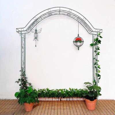 欧式别墅拱门花架爬藤架2米2.3米大跨度月季葡萄铁艺拱形攀爬架