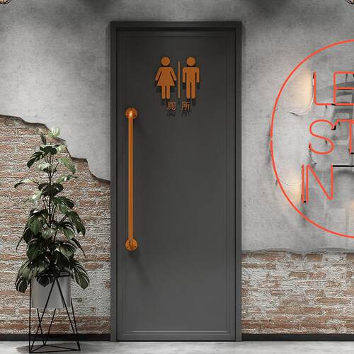 工业风铁艺门洗手间厕所门饭厅装饰门平开 烤漆网红门平板集装箱