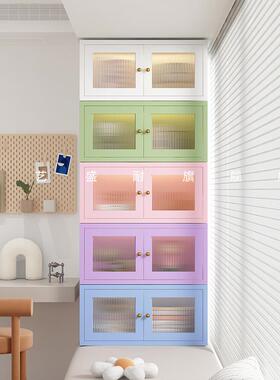 K8飘窗柜置物柜阳台杂物防晒储物放窗台书架奶油风小书柜收纳展示