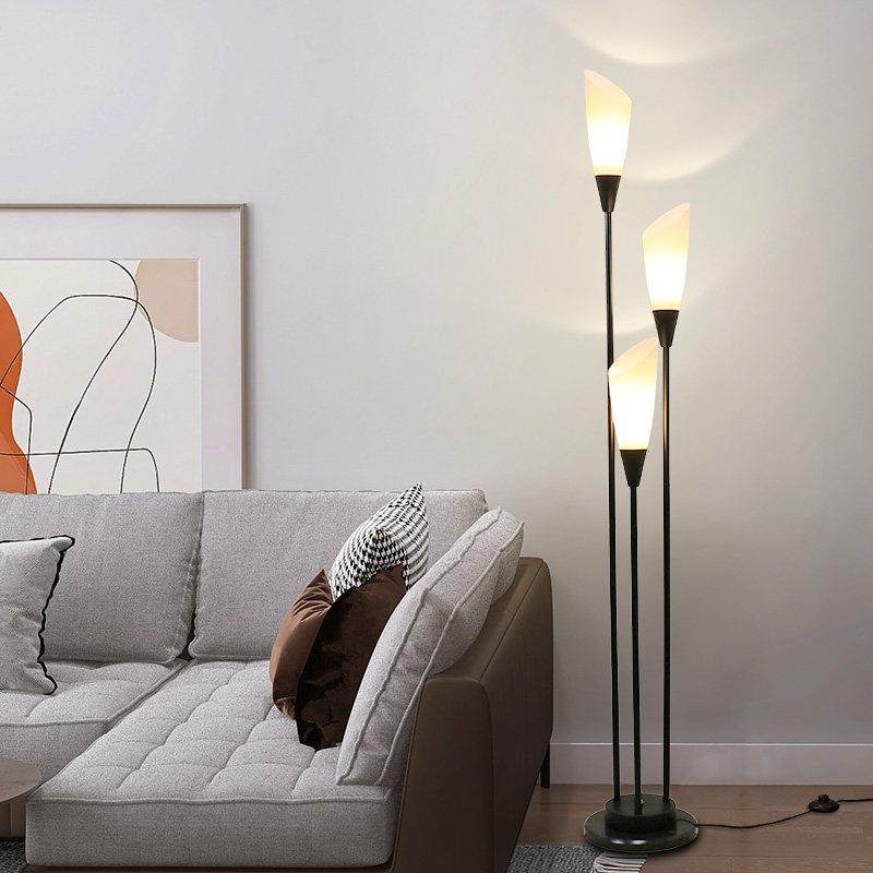 现代简约铁质三色LED落地灯 遥控调光色温卧室床头客厅用设计感装
