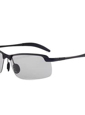 日本进口感光变色日夜两用太阳眼镜开车专用驾驶钓鱼男偏光墨镜明