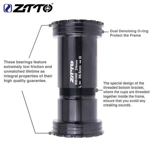ZTTO山地公路自行车BB386EVO对锁式中轴外径46mm内径24mm骑行配件