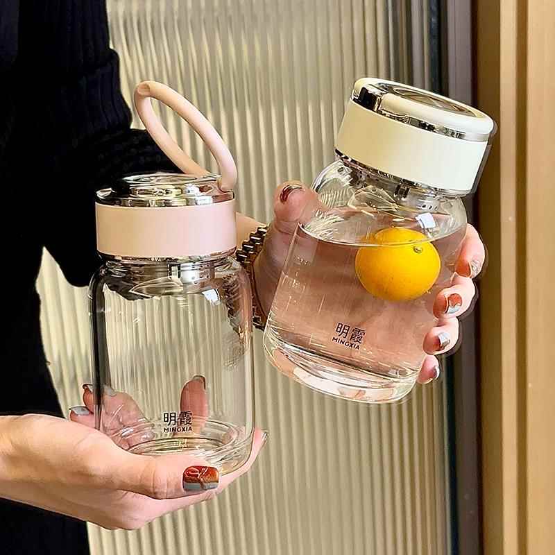 新款2025高颜值水杯女式上班族杯子年轻人泡茶杯玻璃杯茶水分离杯