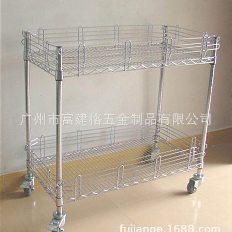 镀铬线网手推车带单侧片物料整理车拣货推车防掉带围网广州工具