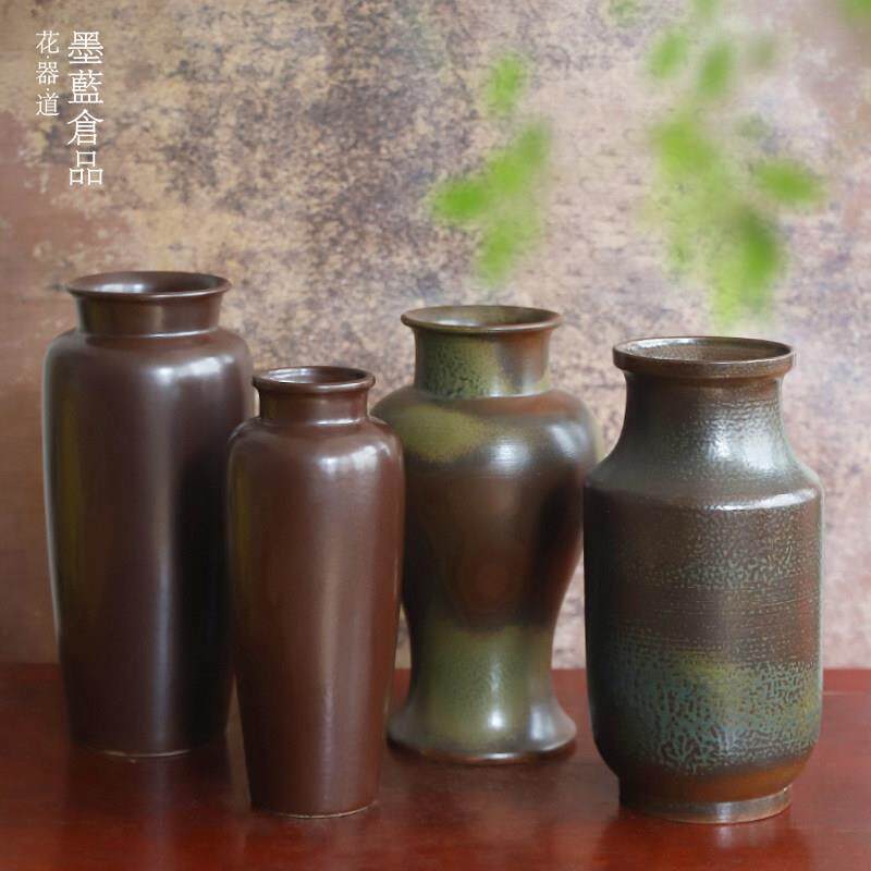 中华花艺赛标准专用陶瓷中式插花器皿柳瓶花盘花盆花道花瓶摆件